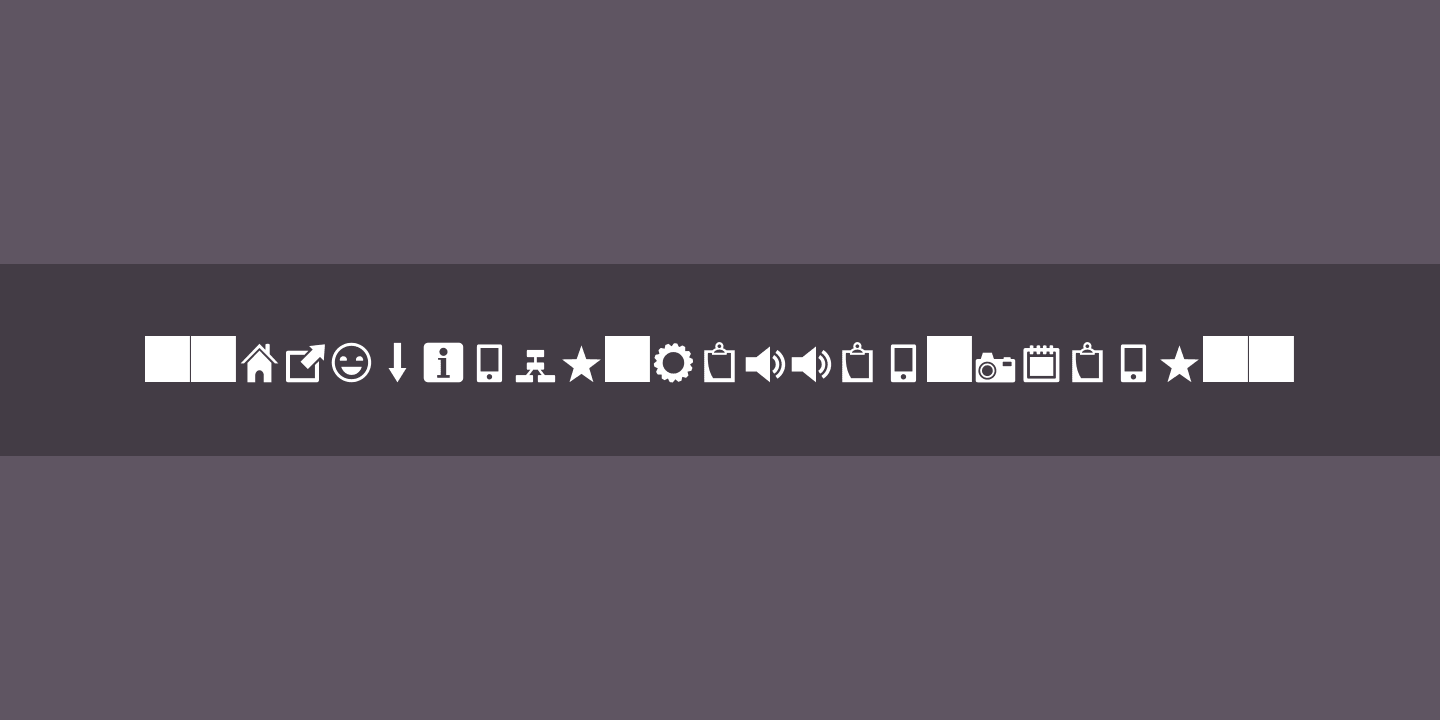 Пример шрифта Heydings Common Icons